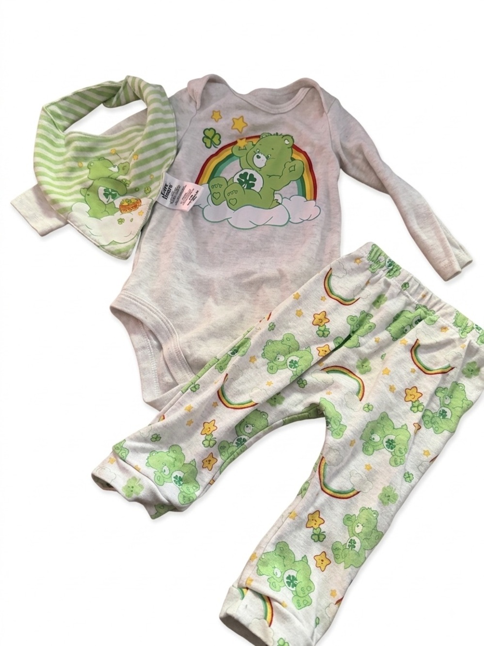 Care Bears Green Rainbow Three-Piece Bodysuit Set